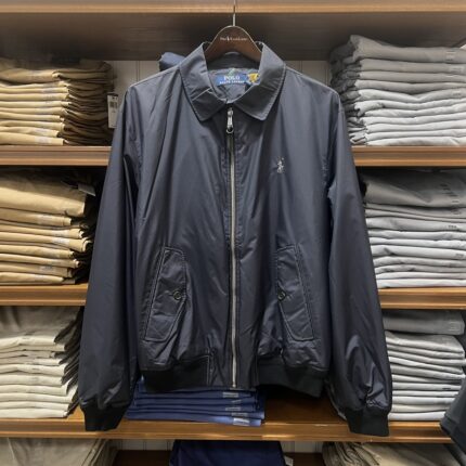 Brand Black Classic Pony Logo Jacket Lightweight Windproof Commuter Jacket for Everyday Wear