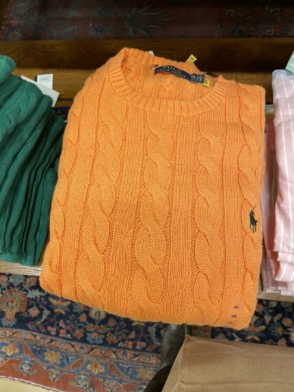 Brand gray knitted sweater: men's classic | comfortable | value for money wearing - orange, XL