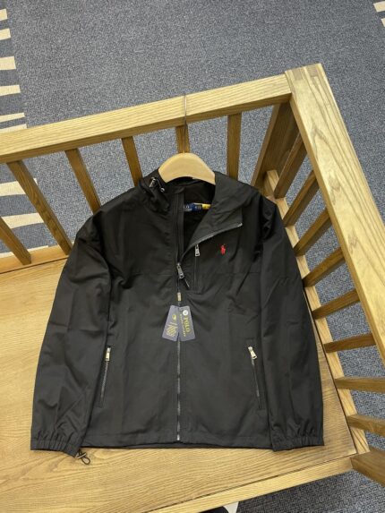 Black hooded jacket - Men's brand waterproof outdoor casual jacket with adjustable cuffs - BLACK, XL