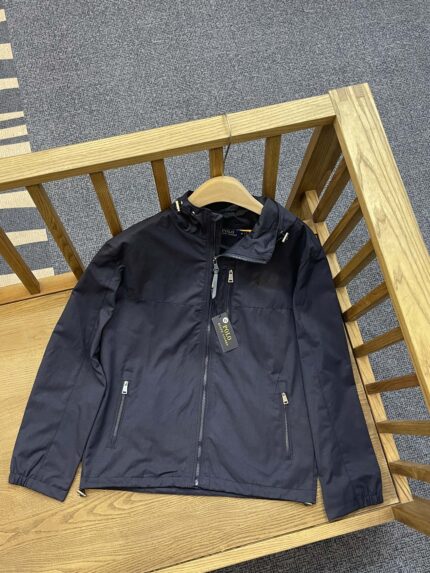 Deep Blue Hooded Brand Jacket - Men's Waterproof Outdoor Casual Jacket with Adjustable Drawstring - dark blue, S