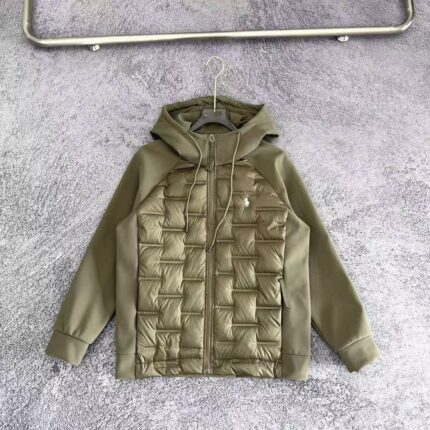 Men's Winter Jacket - Warm Quilted Coat, Fashionable Comparative Design, Casual Outdoor Zipper Coat - olive green, L
