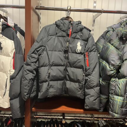 Brand men's color blocked hooded down jacket - stylish contrasting design, plush insulation, windproof zipper jacket, suitable for cold weather - BLACK, XXL