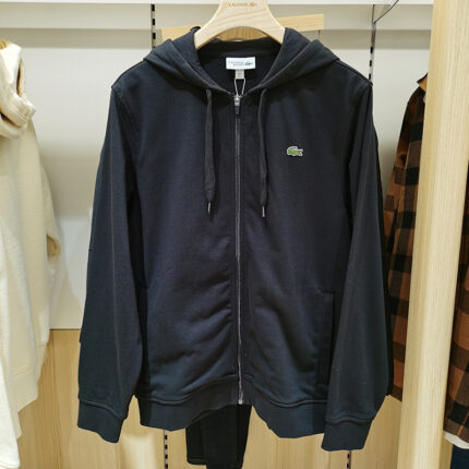 Black Zipper Hoodie - Brand Logo Casual Sweatshirt Warm and Comfortable Men's Outdoor Top