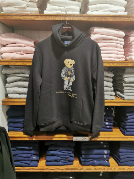 Brand Red Hoodie - Cool Leather Jacket Bear Printed Casual Sweatshirt, Suitable for Men's Fashion Street Wear - BLACK, L