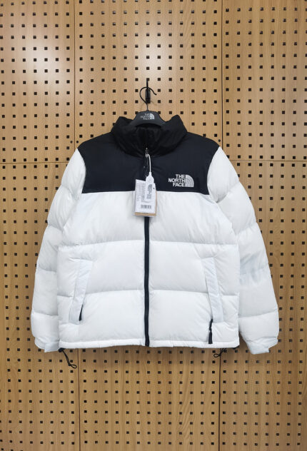 1996 vintage brand down jacket - navy blue and black quilted jacket, iconic men's warm winter clothing - white, XXL