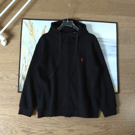 Navy Blue Brand Zipper Hoodie - Red Embroidered Casual Sweatshirt, Suitable for Men's Daily and Outdoor Wearing - BLACK, XXL