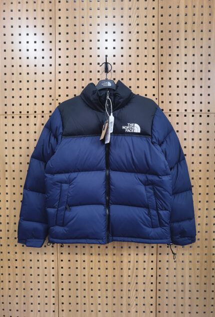 1996 vintage brand down jacket - navy blue and black quilted jacket, iconic men's warm winter clothing - BLUE, XL