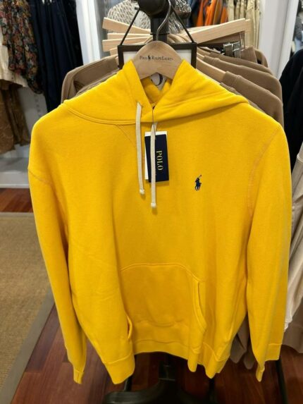 Olive Green Brand Hoodie - Yellow Pony Embroidery Casual Sportswear Warm Men's Autumn and Winter Wear - YELLOW, XL